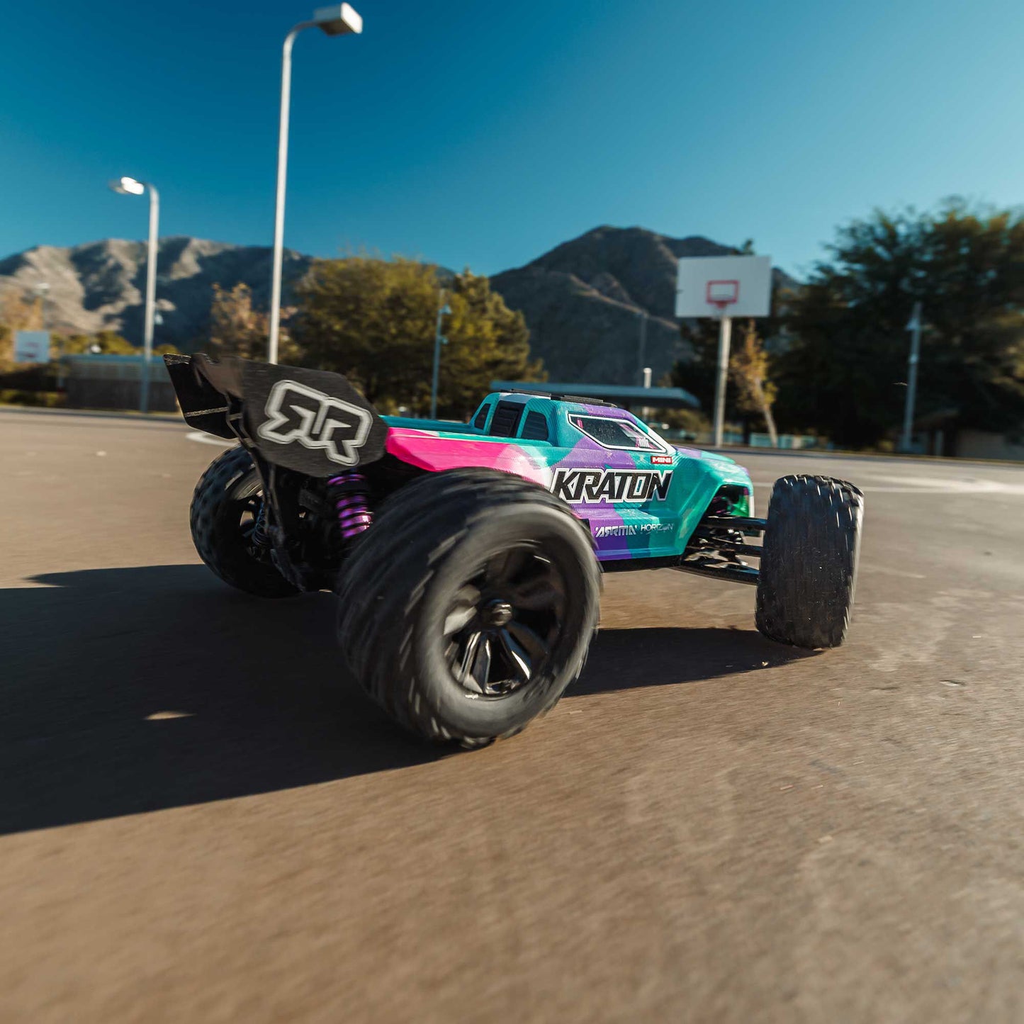 1/16 Mini KRATON 3S DSC 4X4 RTR Brushless Speed Truck - Teal/Pink