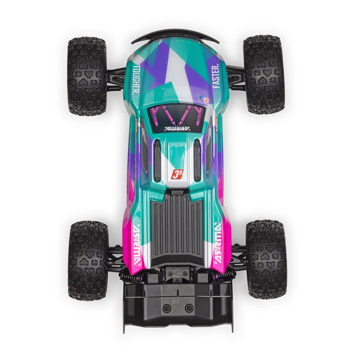 1/16 Mini KRATON 3S DSC 4X4 RTR Brushless Speed Truck - Teal/Pink
