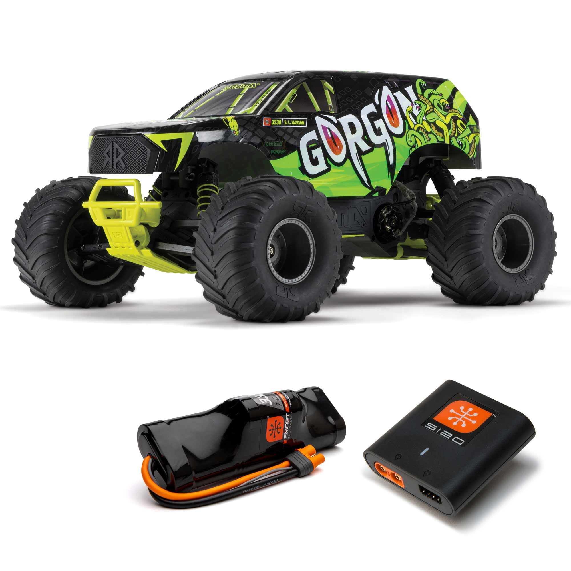 GORGON 4X2 Monster Truck RTR with Battery & Charger, Yellow – Chris's House