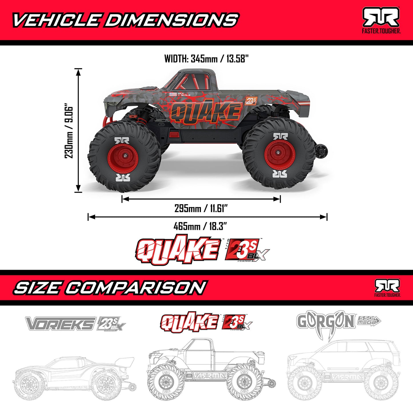 1/10 Quake 223S with DSC 2WD RTR - Red