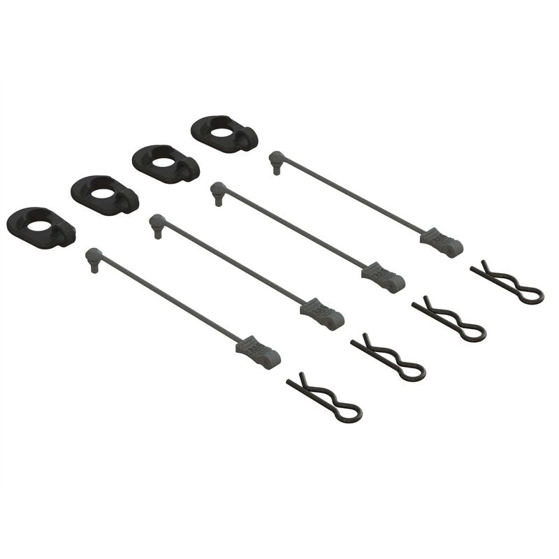Body Clip Retainers, Black (x4): 1/5 Scale