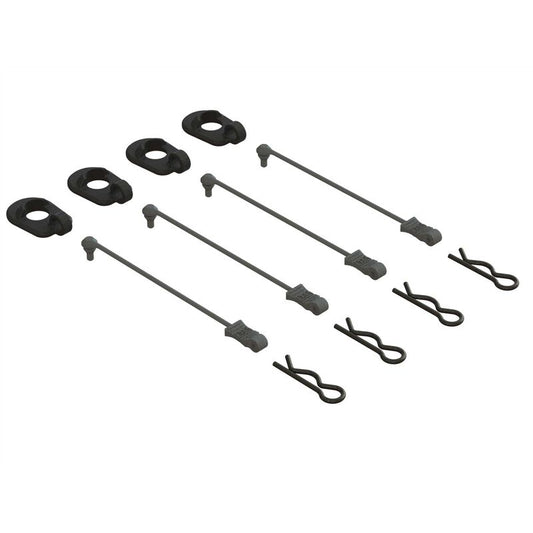 Body Clip Retainers, Black (x4): 1/5 Scale