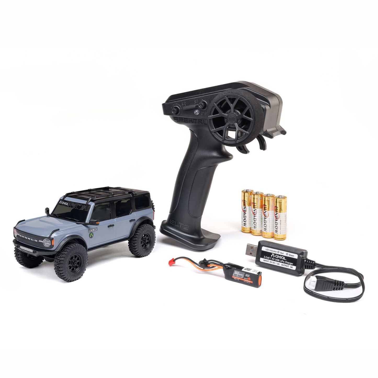 1/30 SCX30 Ford Bronco 4X4 RTR Brushed Rock Crawler - Gray  PREORDER