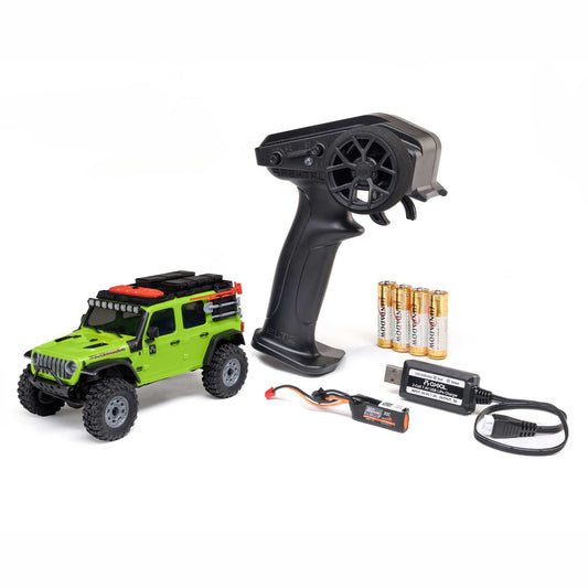 1/30 SCX30 Jeep Wrangler JLU 4X4 RTR Brushed Rock Crawler - Green PREORDER