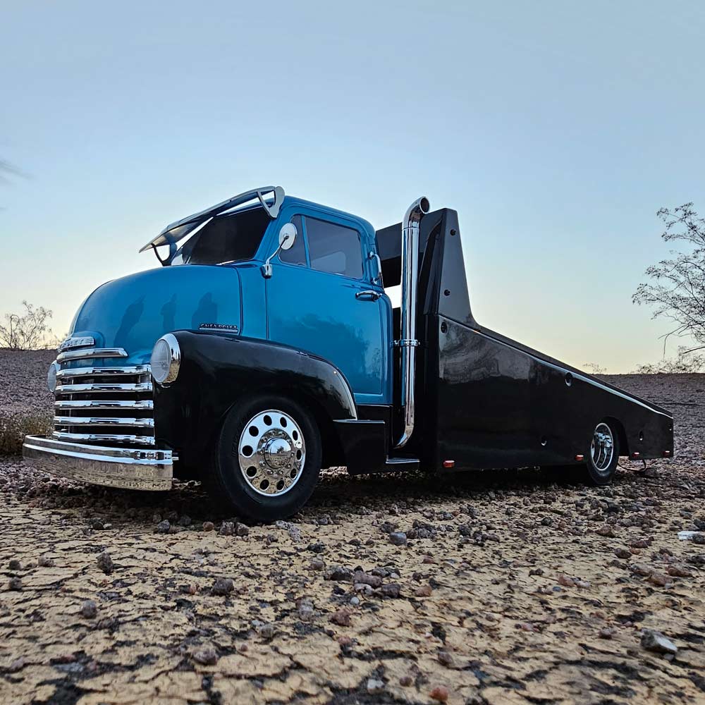 Coe Custom Rv REDCAT CUSTOM HAULER - 1953 CHEVROLET COE BLUE – Chris's House