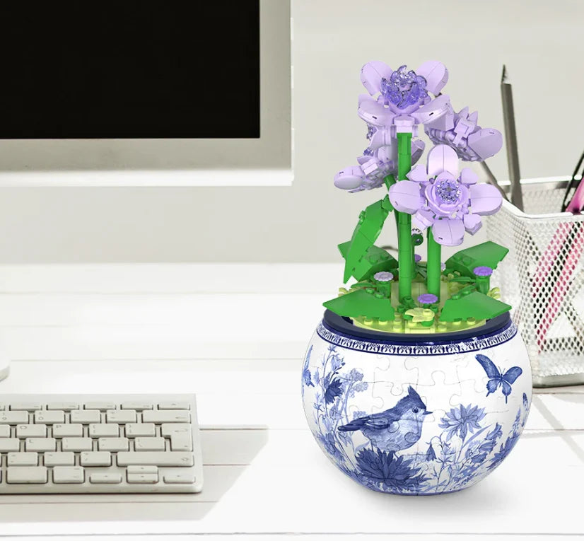Potted Flower - Violet - Puzzle Pot