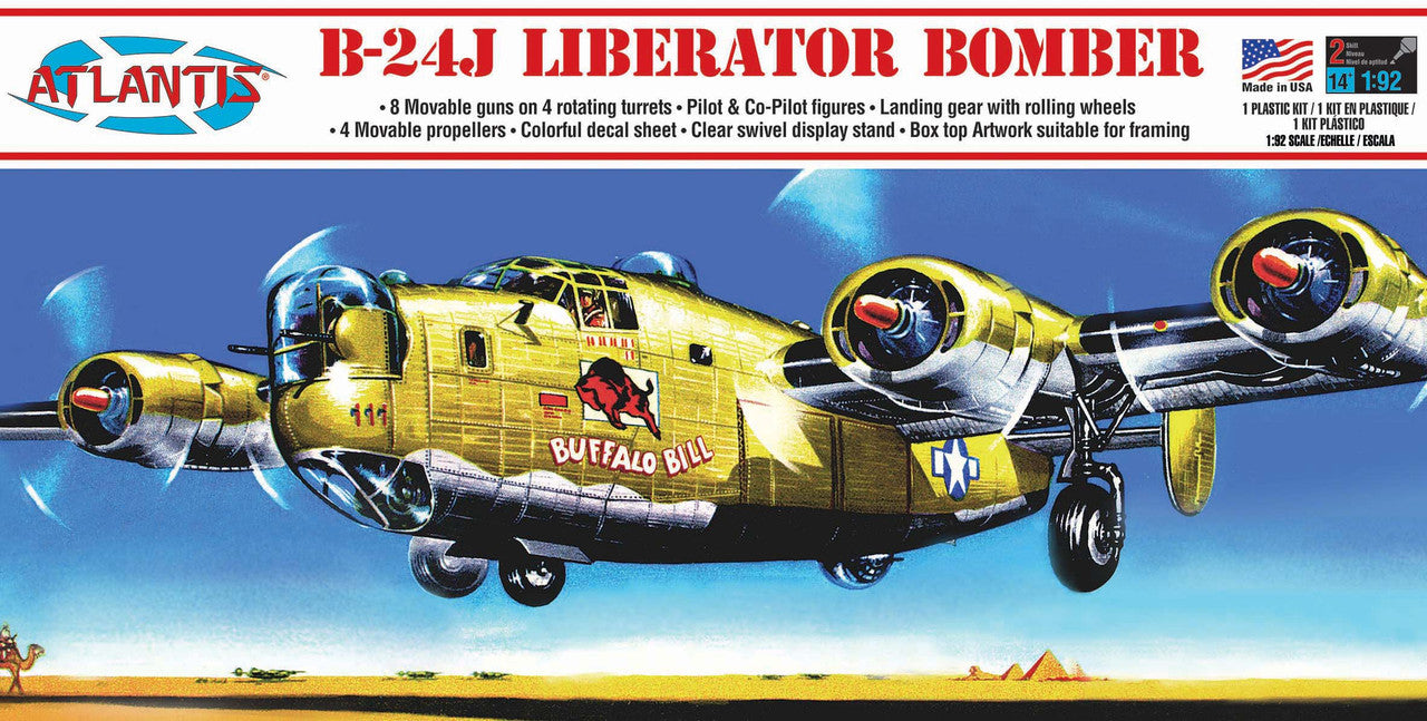 1:92 B-24J Liberator Bomber "Buffalo Bill" with Swivel Stand