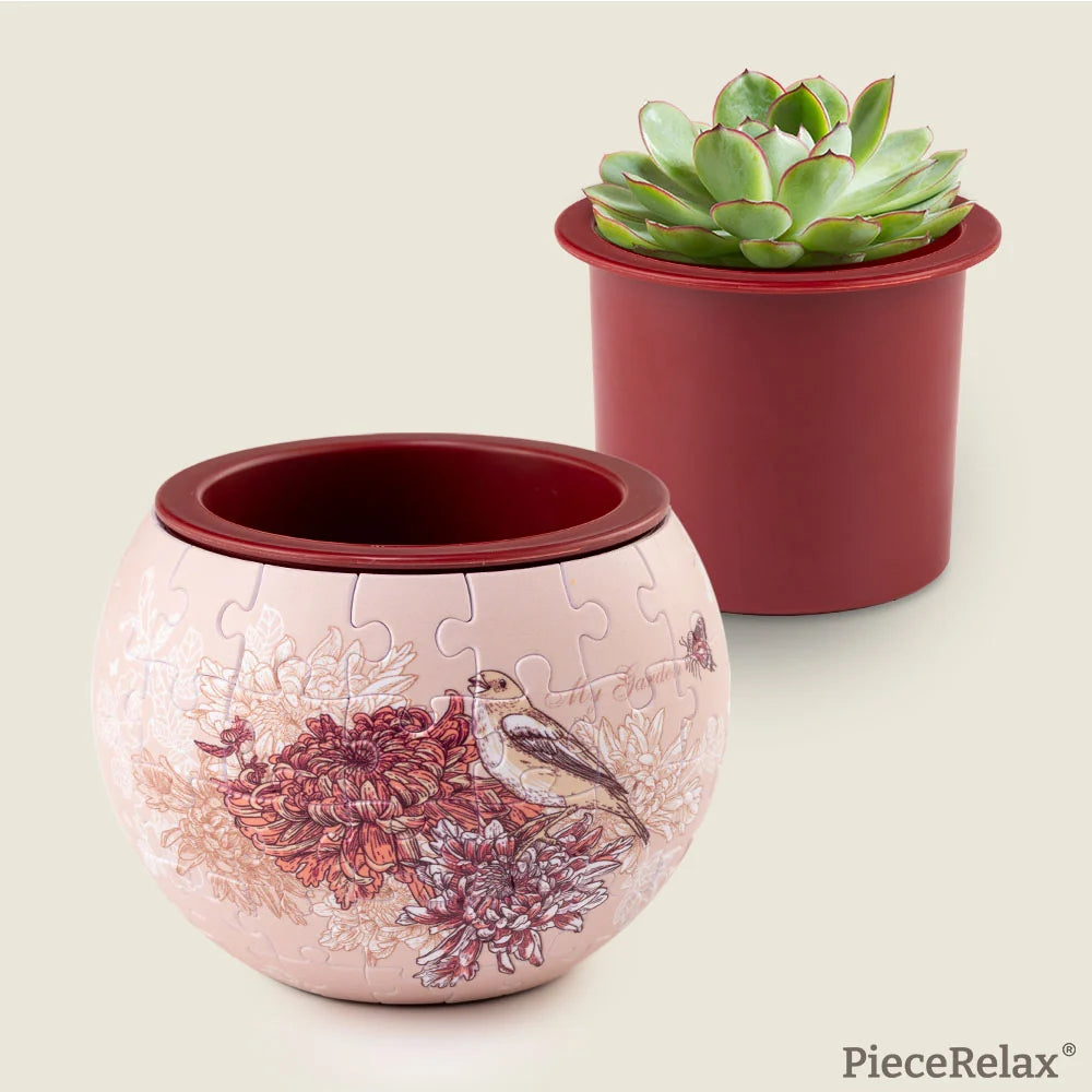 Singing Birds and Flowers - Puzzle Pot