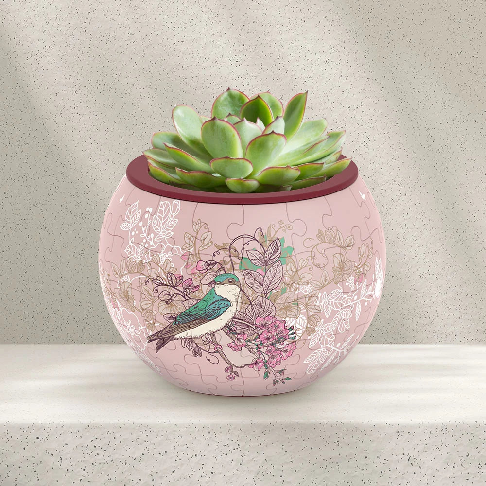 Singing Birds and Flowers - Puzzle Pot