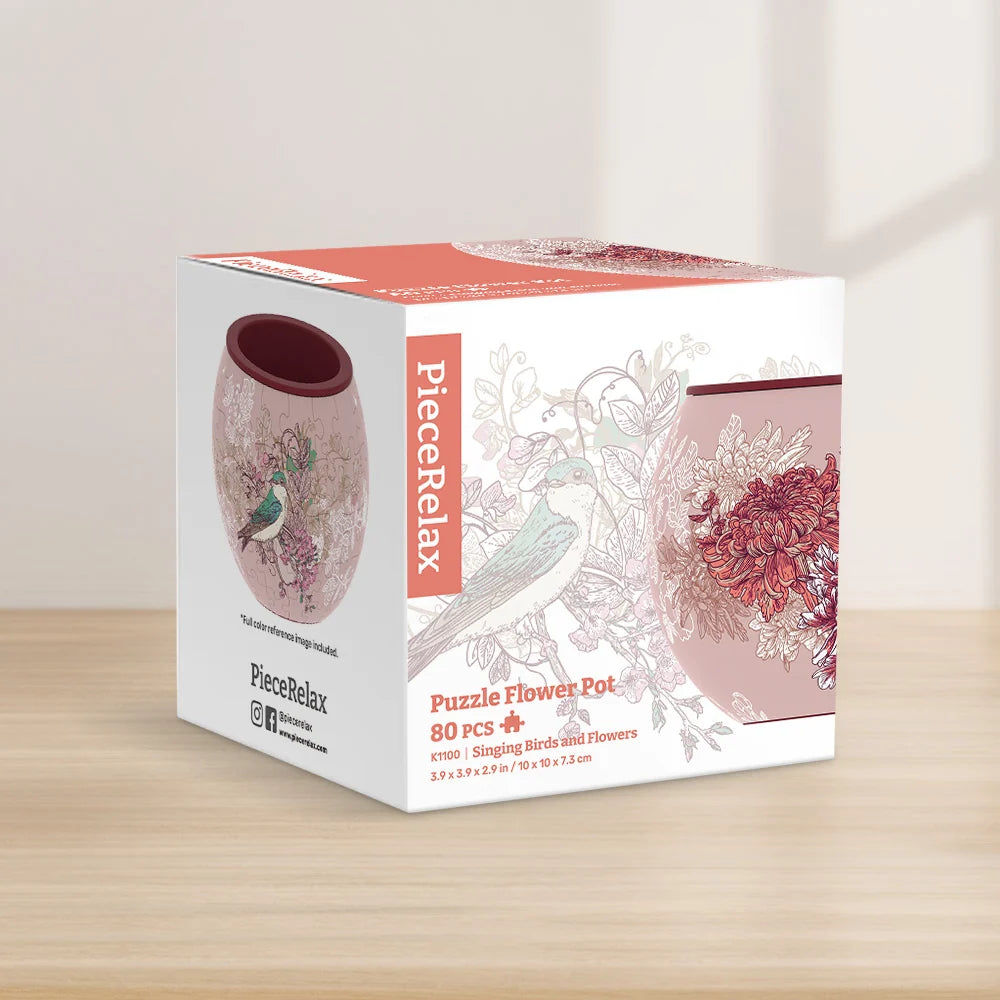 Singing Birds and Flowers - Puzzle Pot