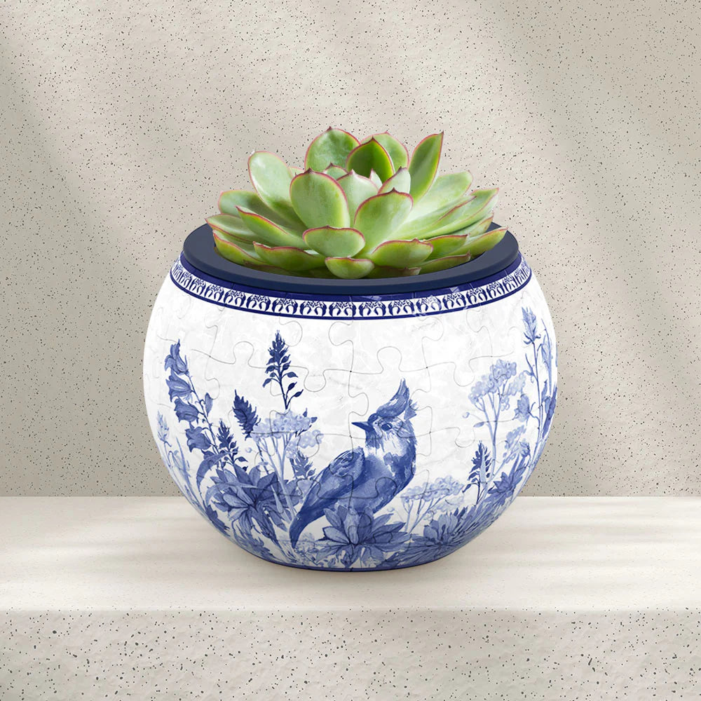 Oriental Birds and Flowers - Puzzle Pot