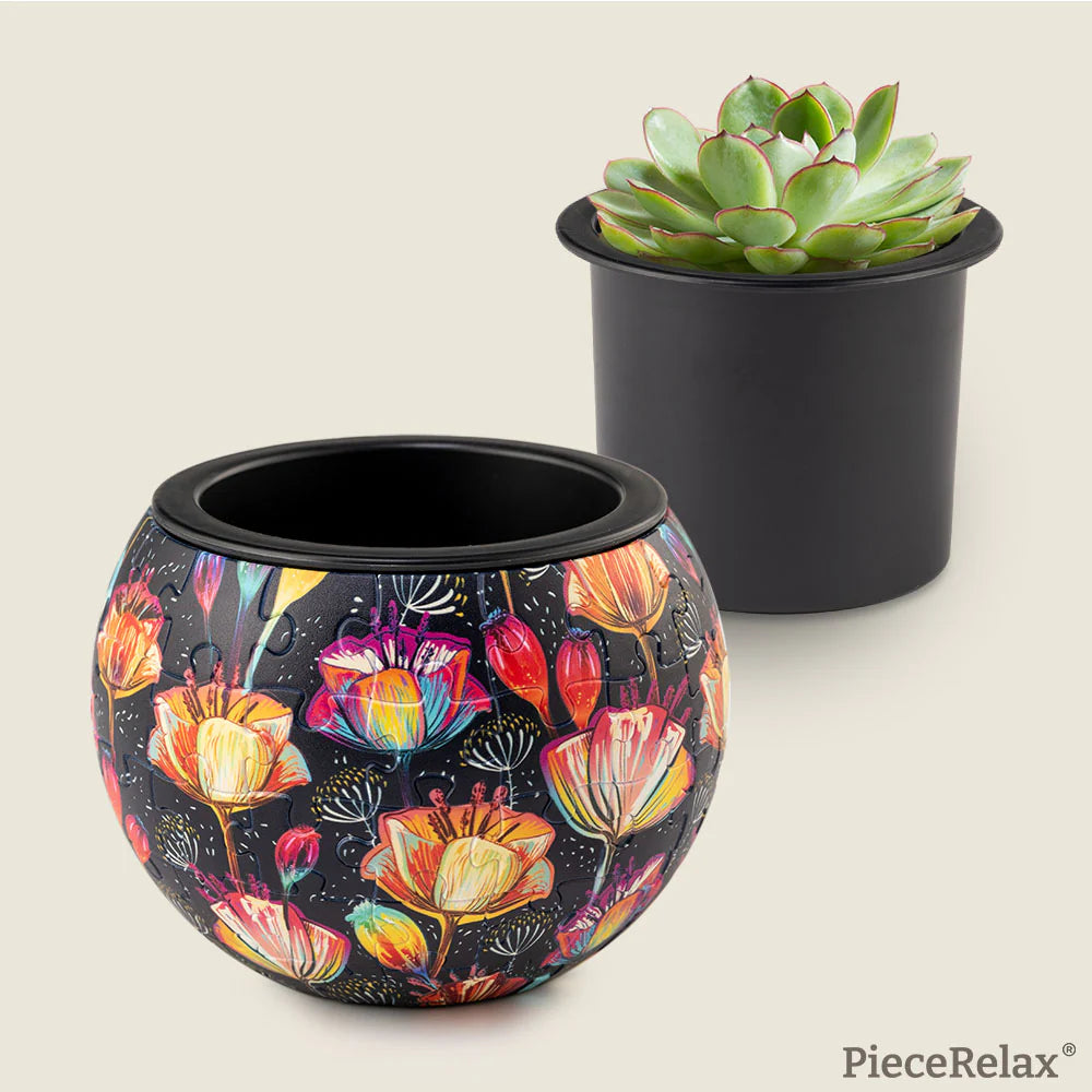 Colorful Poppies - Puzzle Pot