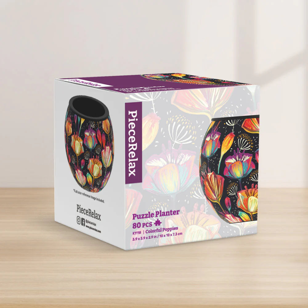 Colorful Poppies - Puzzle Pot