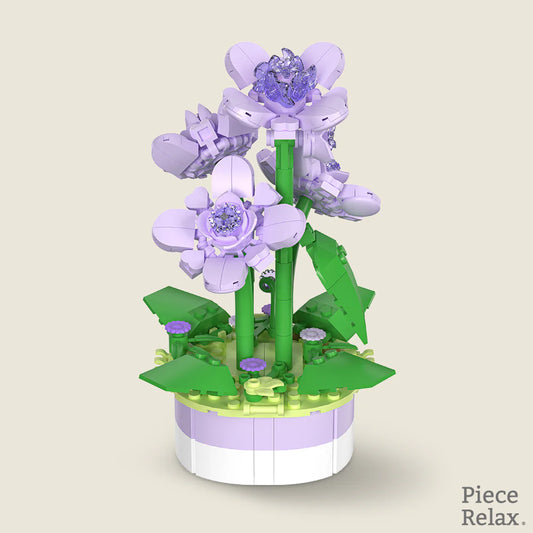 Mini Bricks Potted Flower - Violet