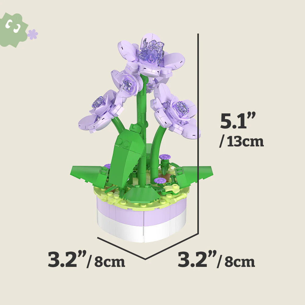 Mini Bricks Potted Flower - Violet