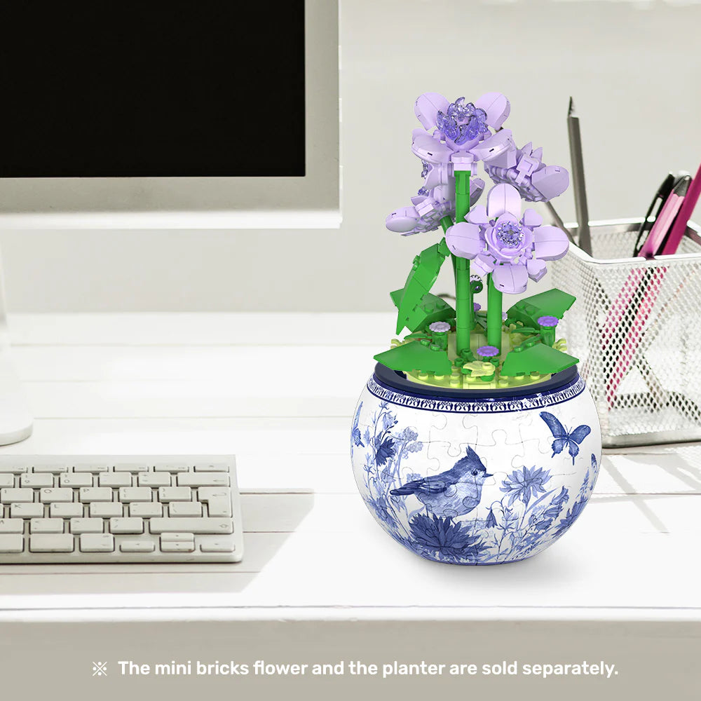 Mini Bricks Potted Flower - Violet