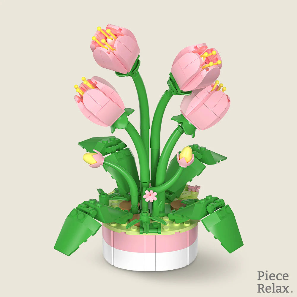 Mini Bricks Potted Flower - Tulip
