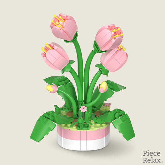 Mini Bricks Potted Flower - Tulip