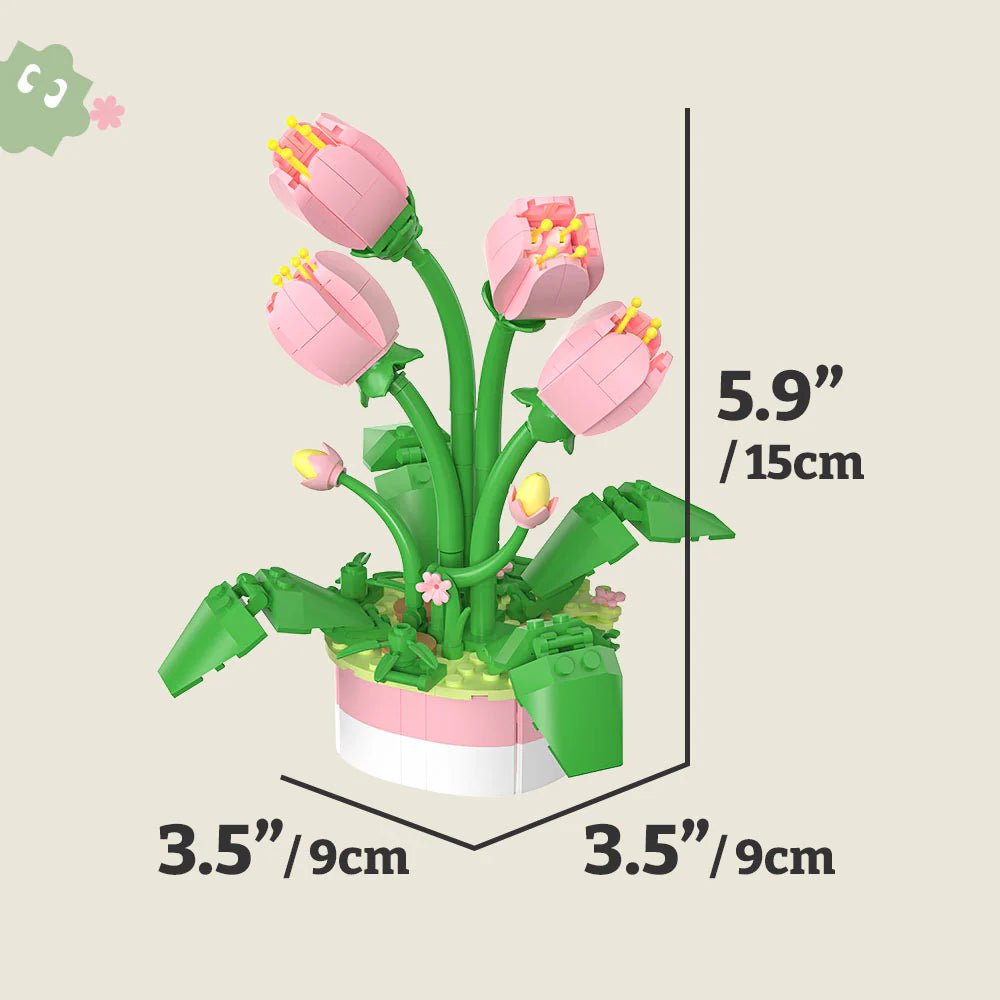 Mini Bricks Potted Flower - Tulip