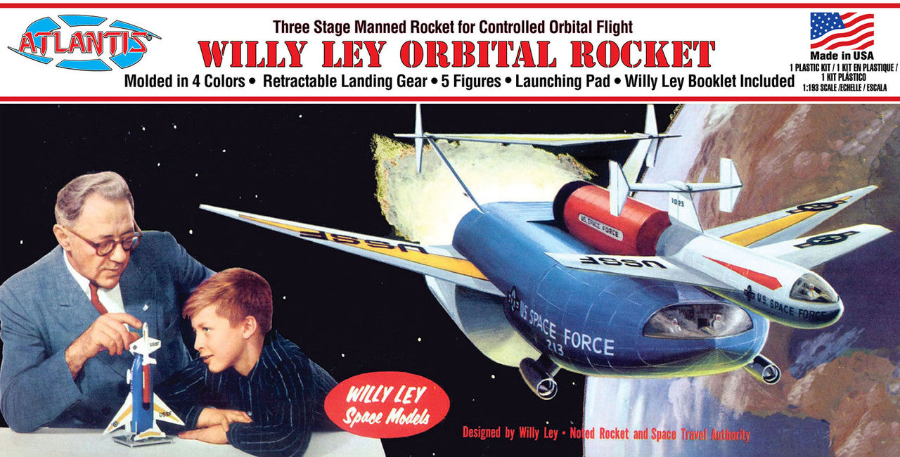 1:193 Willy Ley Orbital Rocket with Landing Gear and Five Figures