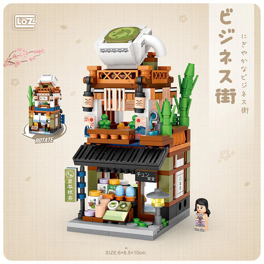 Matcha Tea Cake Shop | LOZ 1656 Building Bricks Mini Street Set