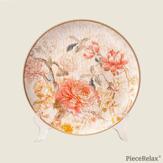 Peony Blossom Elegance - Puzzle Plate