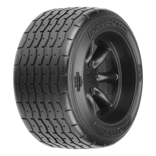 1/10 VTA Rear 31mm VTA Tires Mounted 12mm Black Wheels (x2)