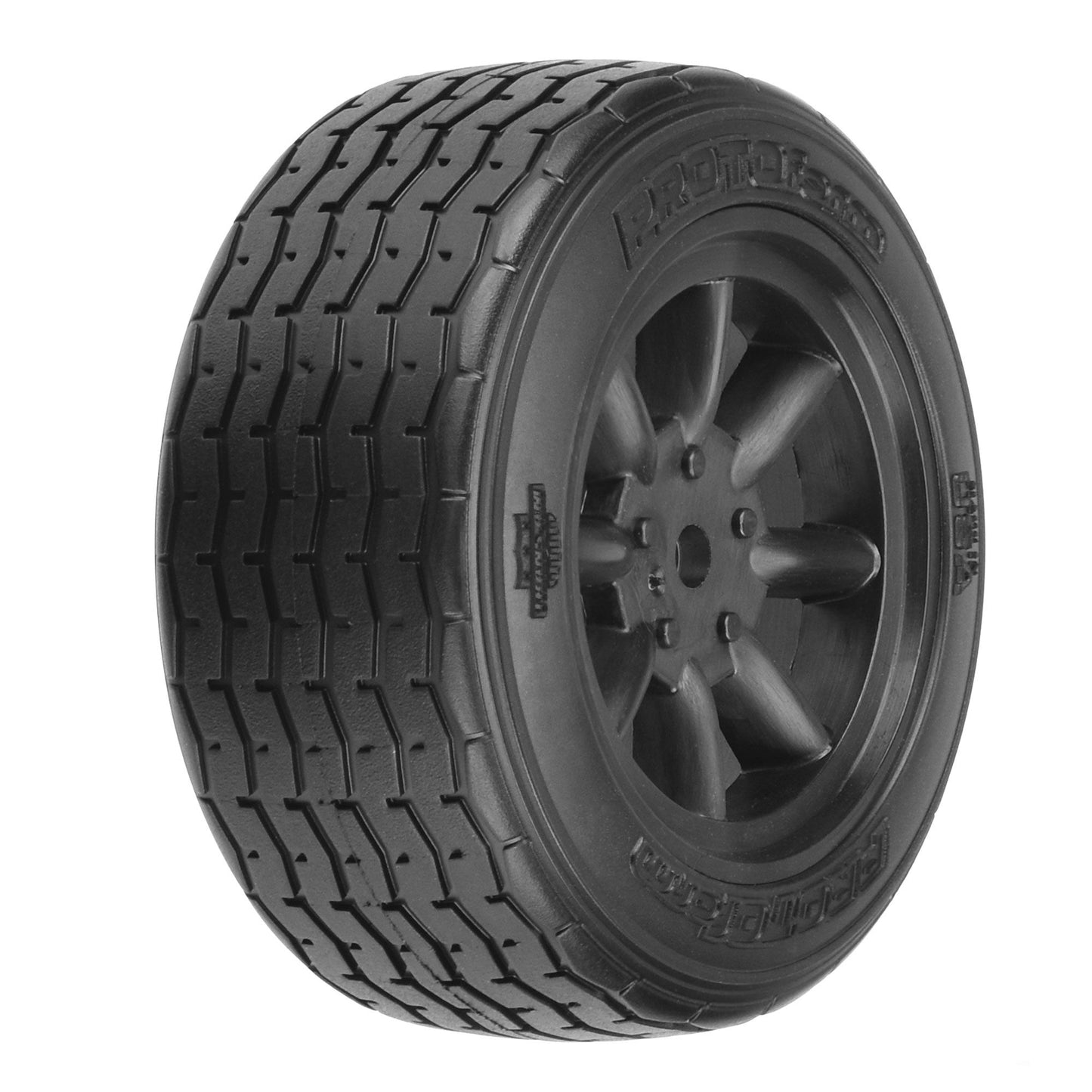 1/10 VTA Front 26mm VTA Tires Mounted 12mm Black Wheels (x2)
