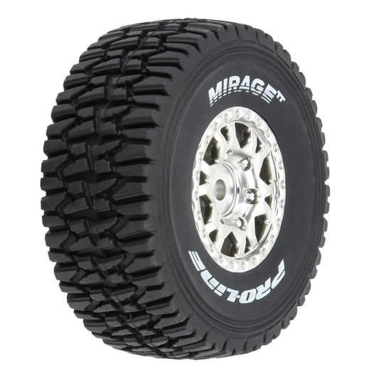 Mirage TT F/R Tires Mounted 12mm Hex Satin Silver Impulse (x4) for Mojave Grom