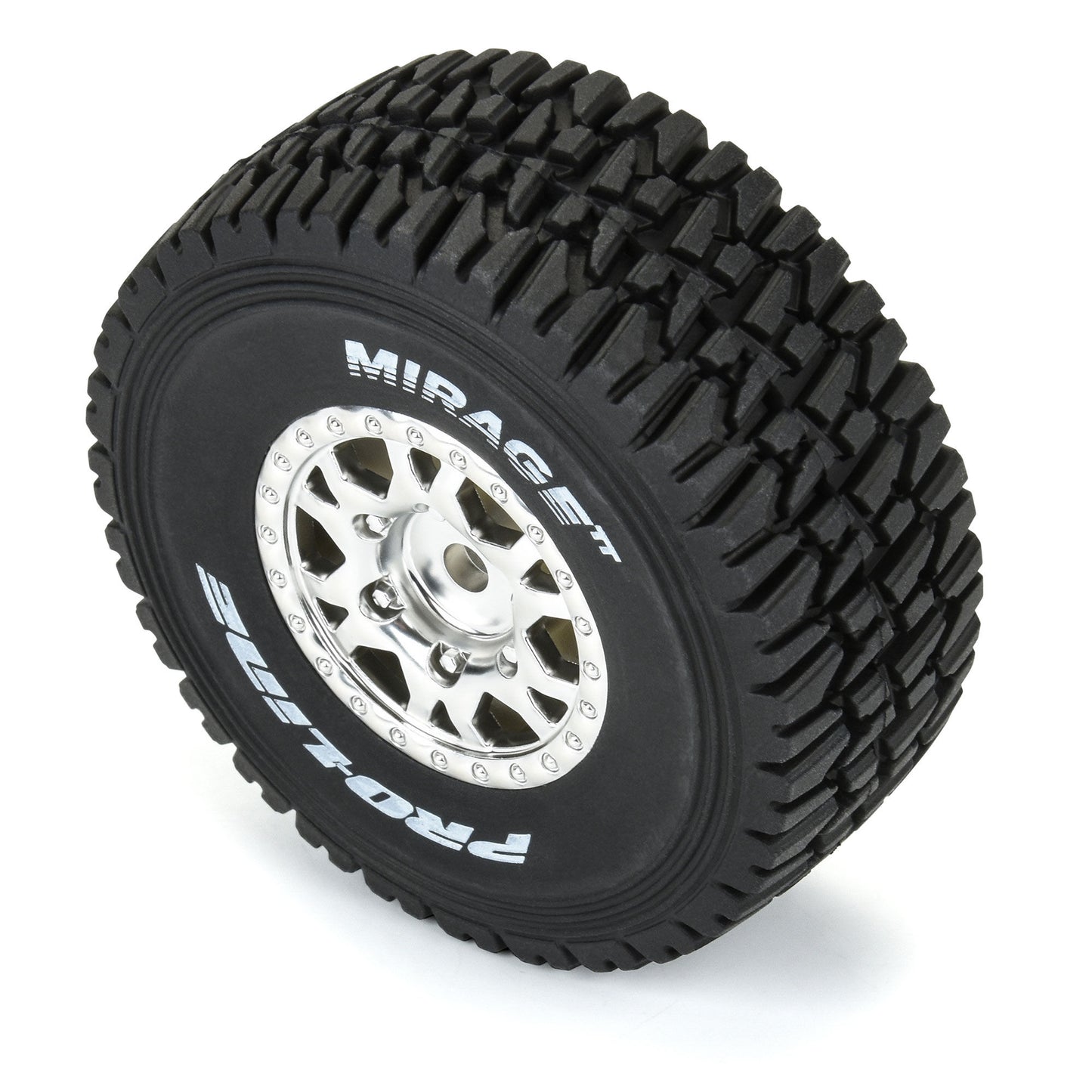 Mirage TT F/R Tires Mounted 12mm Hex Satin Silver Impulse (x4) for Mojave Grom