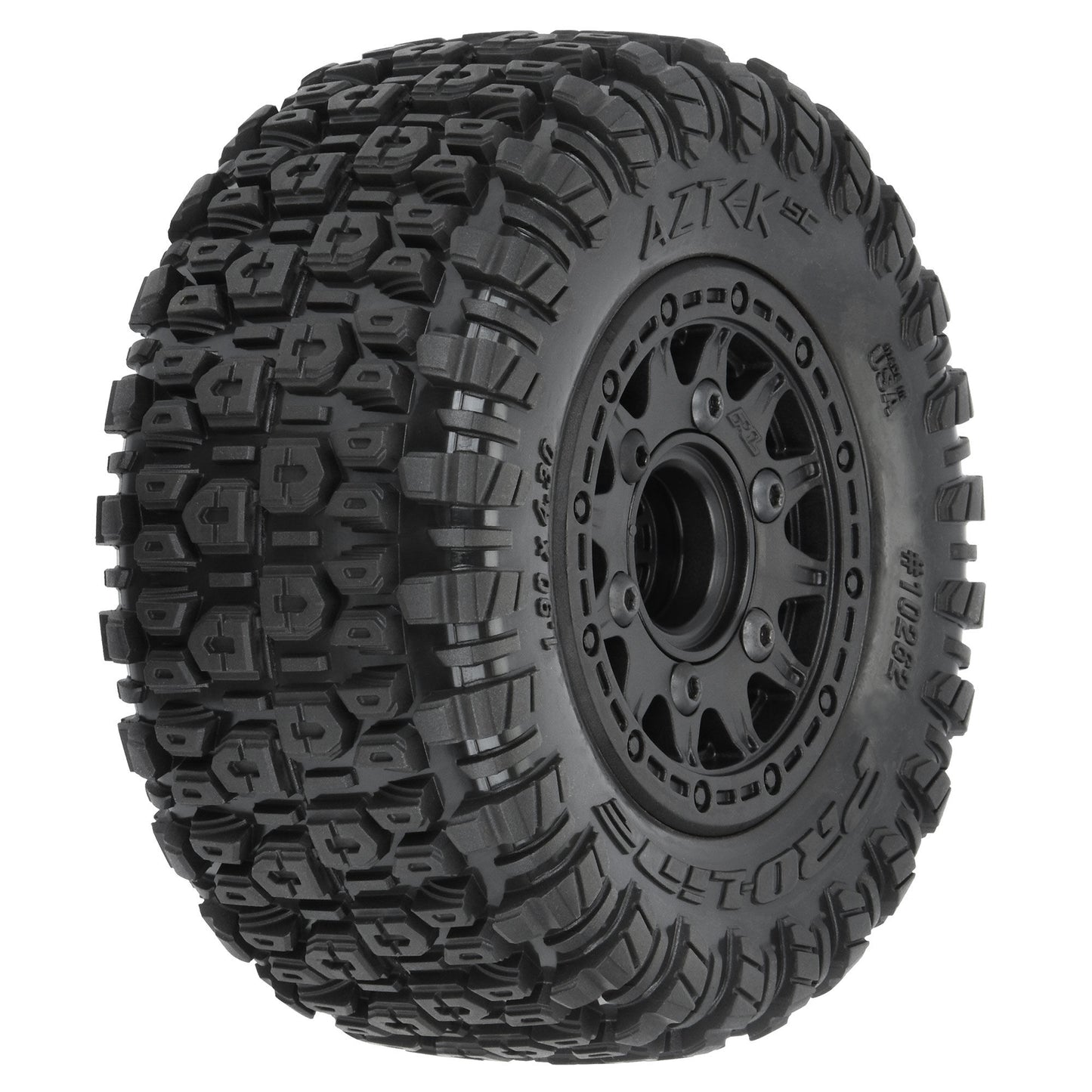 1/10 Aztek F/R 2.2" / 3.0" SCT Mounted Black Raid Wheels (x2)