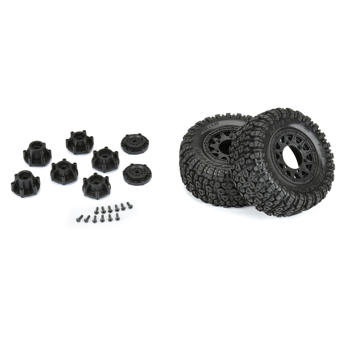 1/10 Aztek F/R 2.2" / 3.0" SCT Mounted Black Raid Wheels (x2)