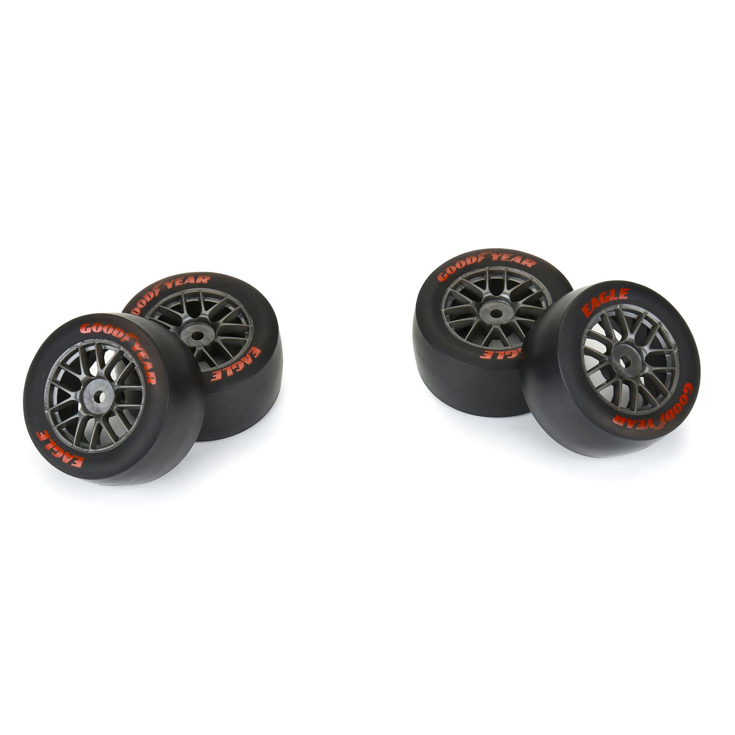 1/12 Goodyear Eagle Option Tire F/R MTD Gray Wheels (x4): Losi NASCAR