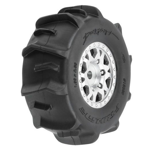 Dumont F/R Tires Mounted 12mm Hex Black Impulse (x4) for Mojave Grom