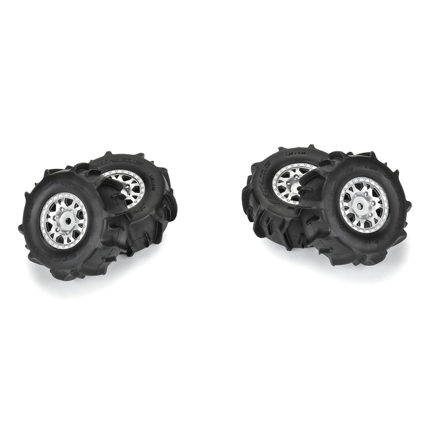 Dumont F/R Tires Mounted 12mm Hex Black Impulse (x4) for Mojave Grom