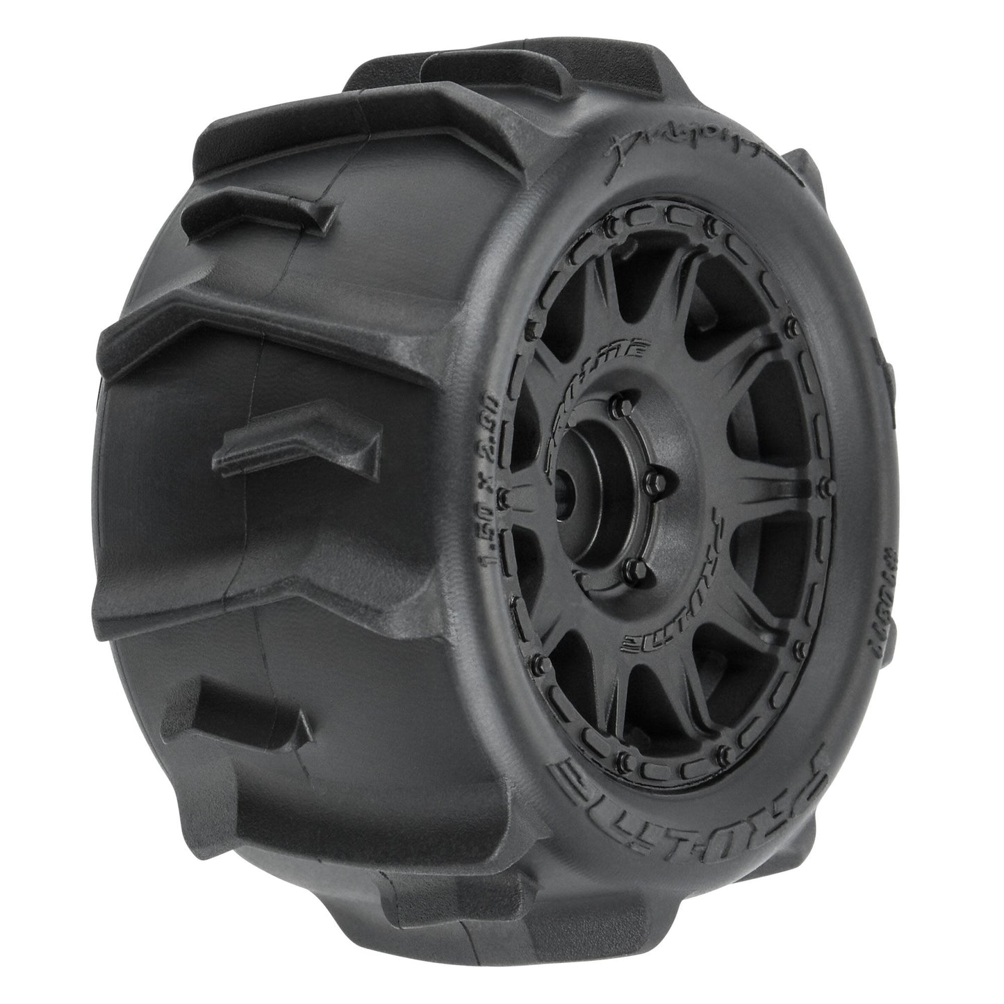 Dumont F/R Tires Mounted 12mm Hex Black Raid (x4) for Granite Grom