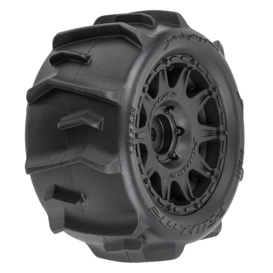 Dumont F/R Tires Mounted 12mm Hex Black Raid (x4) for Granite Grom