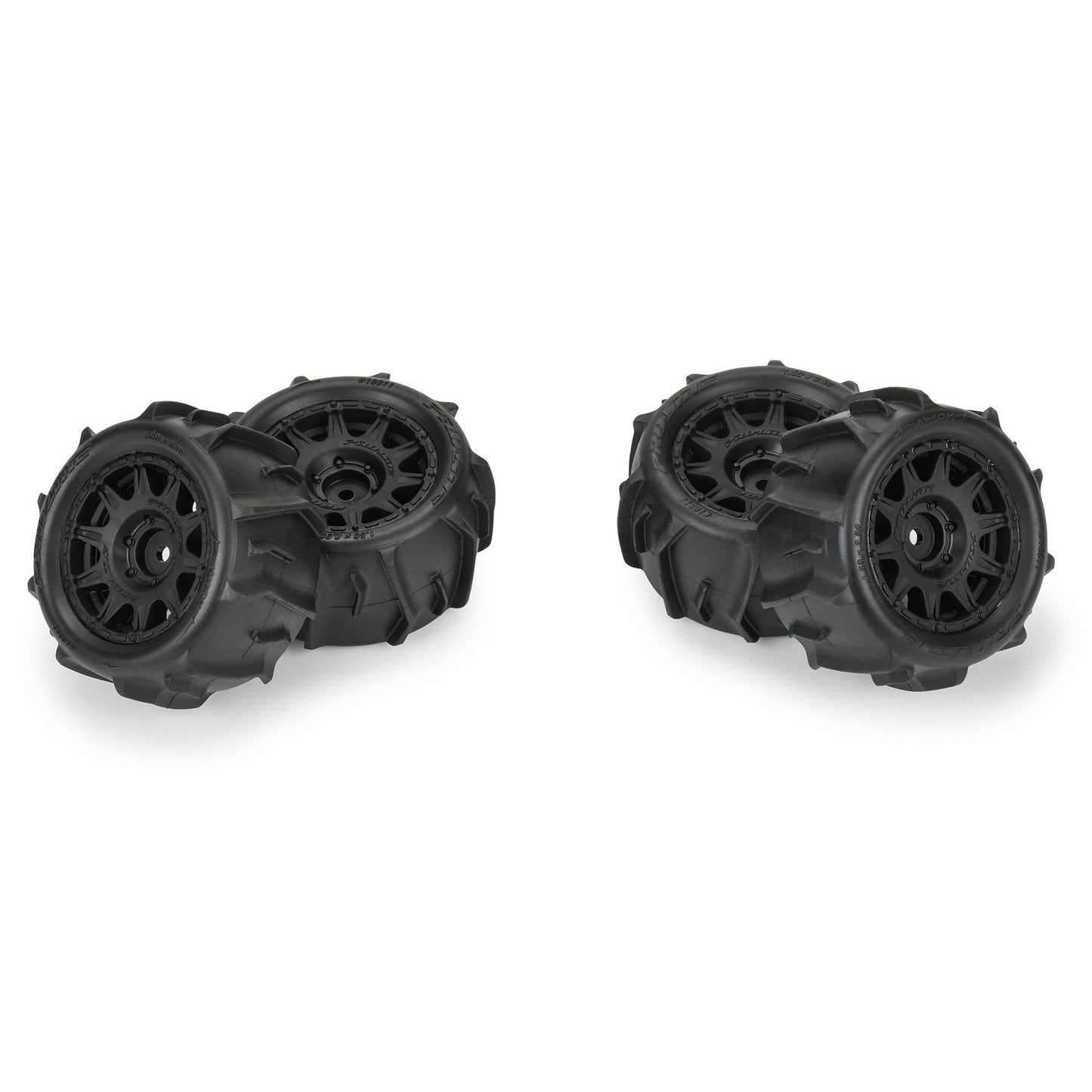 Dumont F/R Tires Mounted 12mm Hex Black Raid (x4) for Granite Grom