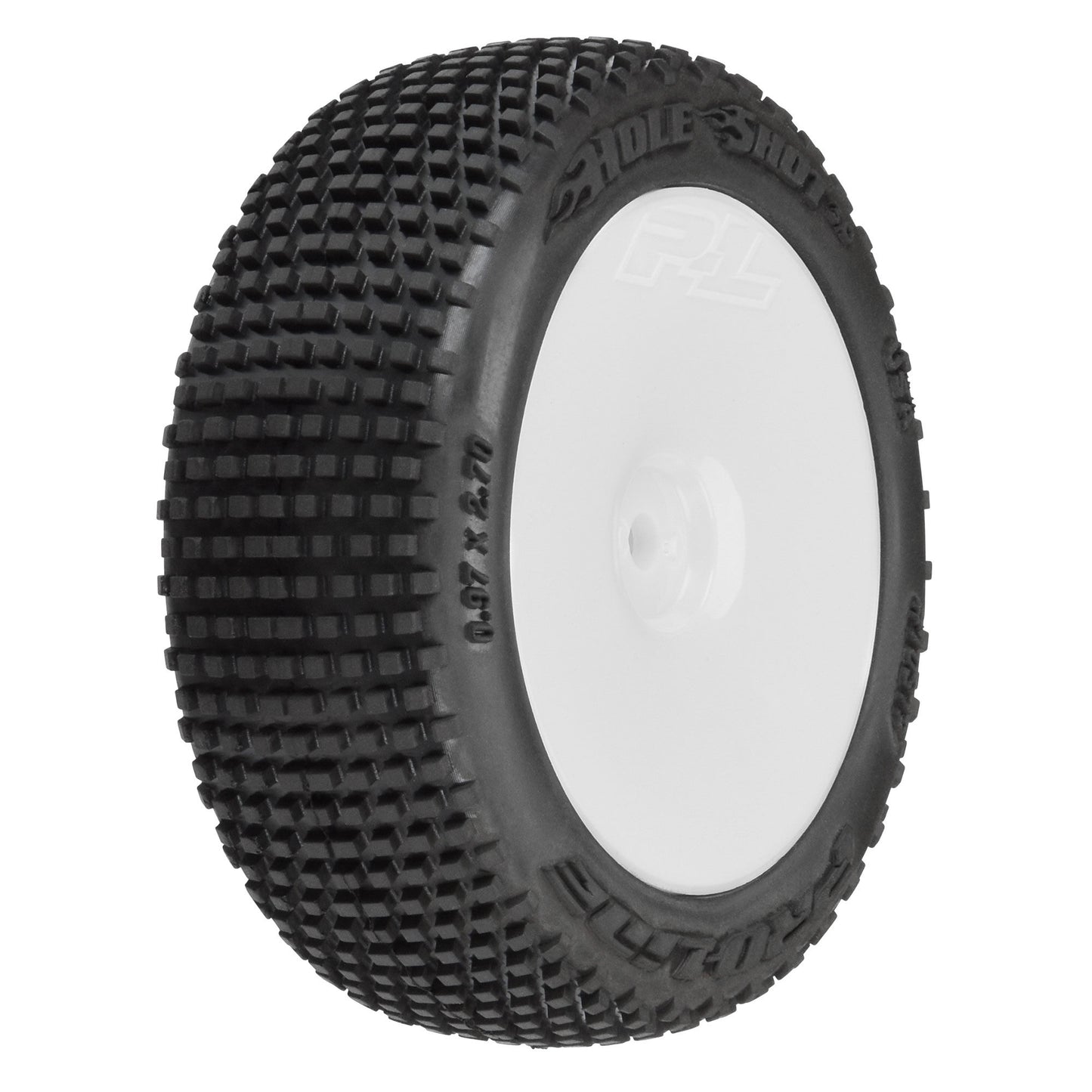 1/14 Hole Shot 3.0 F/R Tire MTD 12mm White Velocity (x4): Typhon GROM