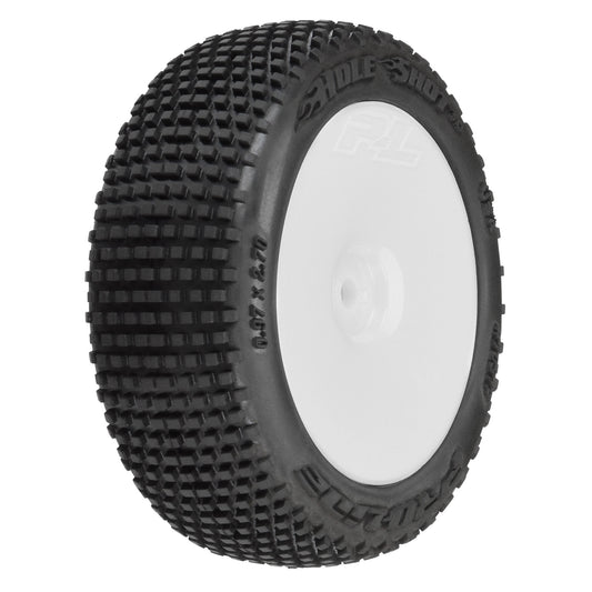 1/14 Hole Shot 3.0 F/R Tire MTD 12mm White Velocity (x4): Typhon GROM