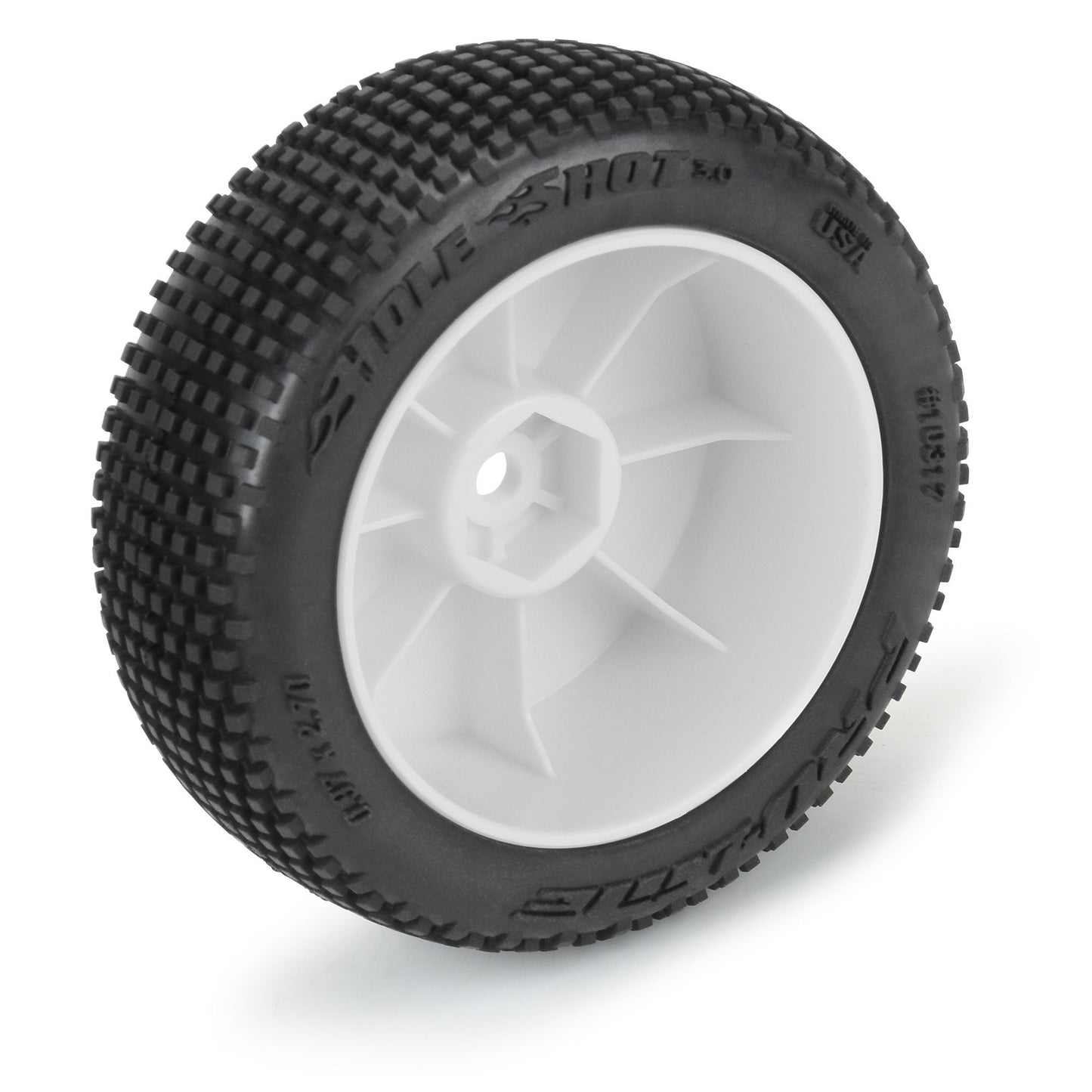 1/14 Hole Shot 3.0 F/R Tire MTD 12mm White Velocity (x4): Typhon GROM