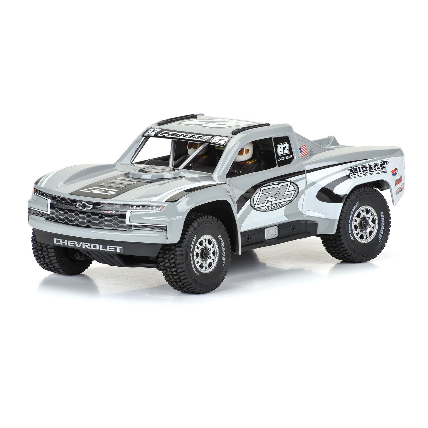 1/16 Pre-Cut 2019 Chevy Trophy Truck  - Gray Body: GROM