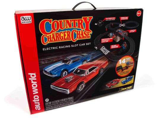 Auto World 14' Country Charger Chase Slot Race Set