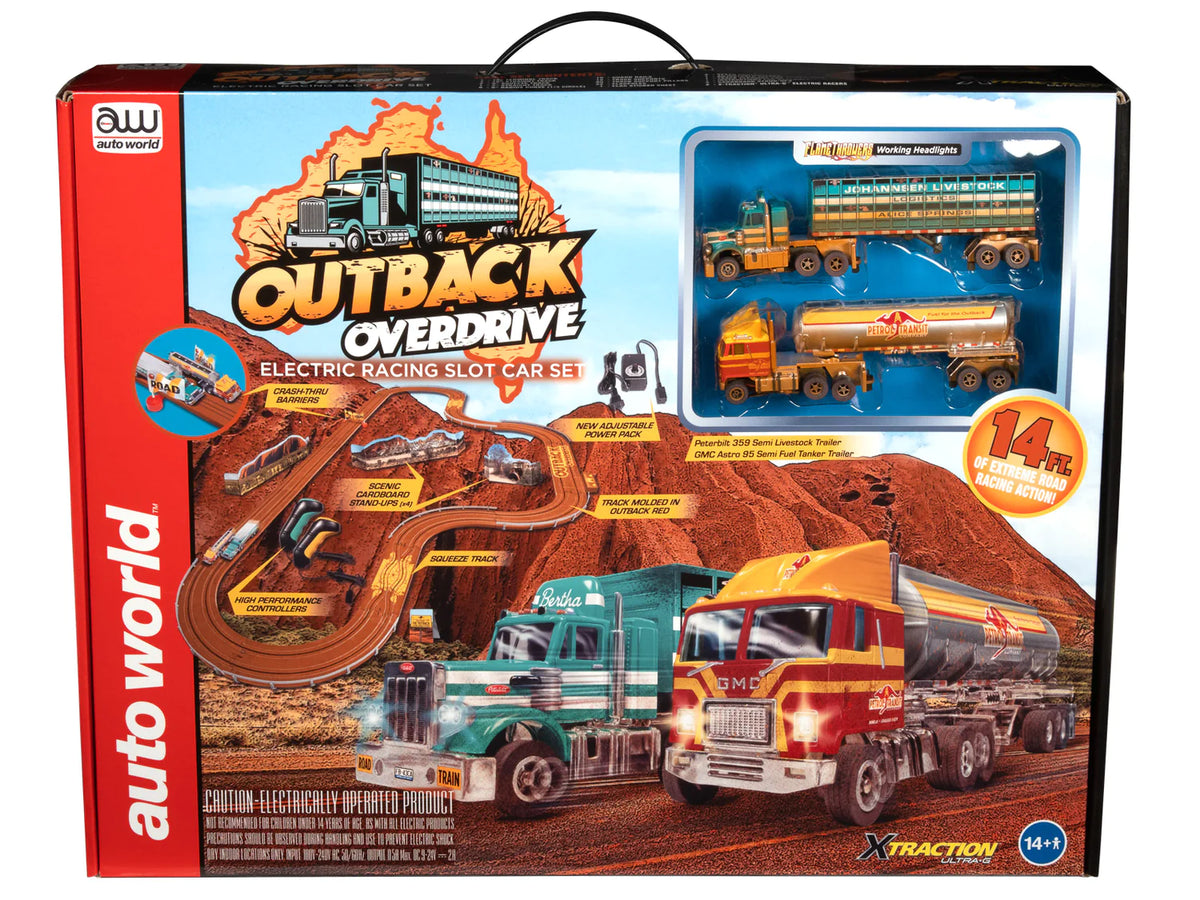 Overdrive Racing Set Auto World Outback Overdrive 14' Slot Race Set – Chris's House