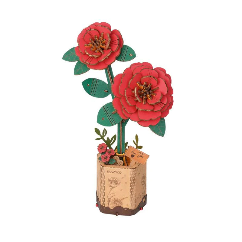 Red Camellia | Rowood TW031 Wooden Flower