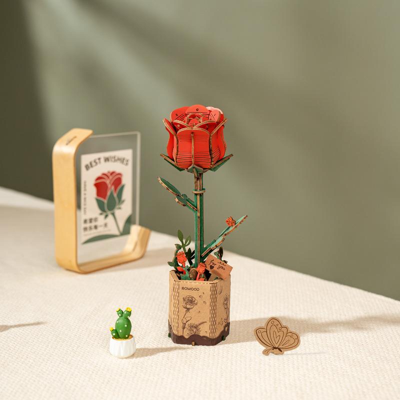 Red Rose | Rowood TW042 Wooden Flower