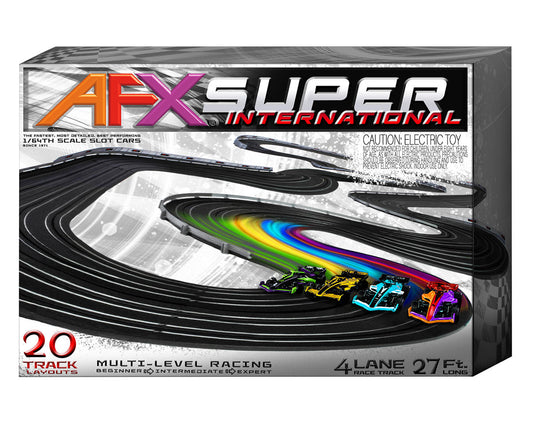 Super International Raceway Slot Car Track Set w/Four Formula Cars (LWB) (Mega G+)