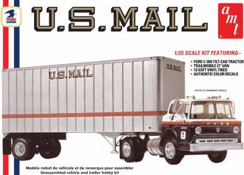 AMT1326   —  1/25 Ford C600 US Mail Truck w/USPS Trailer