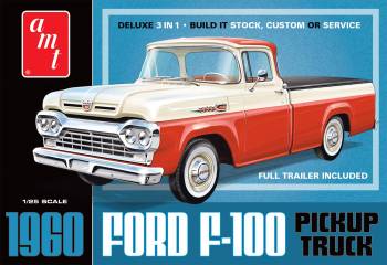 AMT1407   —  1/25 1960 Ford F-100 Pickup With Trailer (New Tooling)