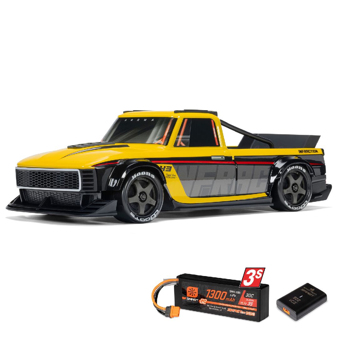 1/12 INFRACTION GROM 3S 4X4 Brushless RTR - Yellow/Black - COMBO